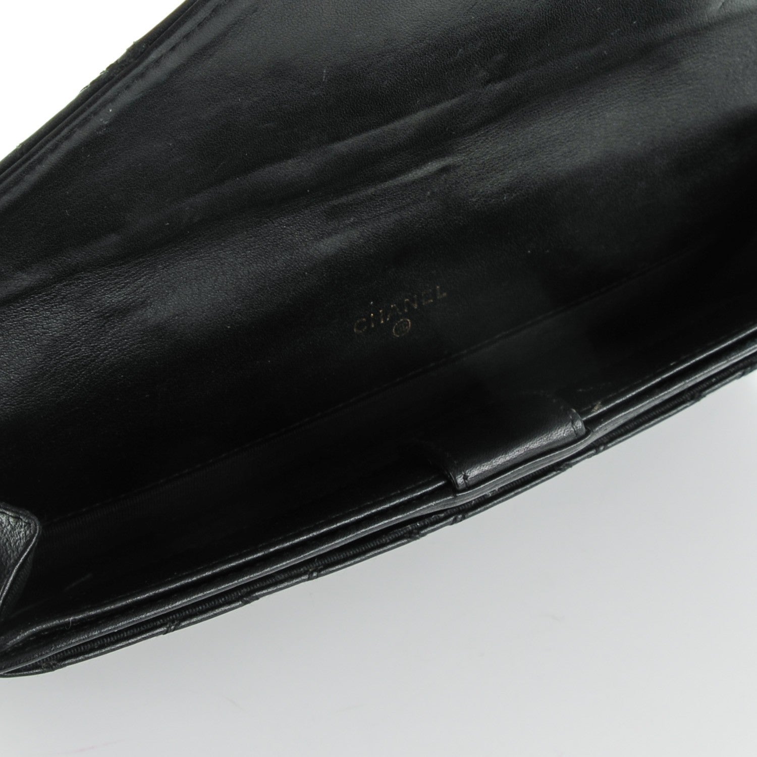 Chanel Lambskin Diamond Stitched Long Flap Wallet Black 5 of 8