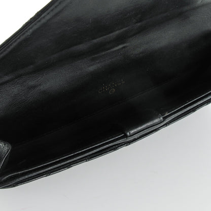 Chanel Lambskin Diamond Stitched Long Flap Wallet Black 5 of 8