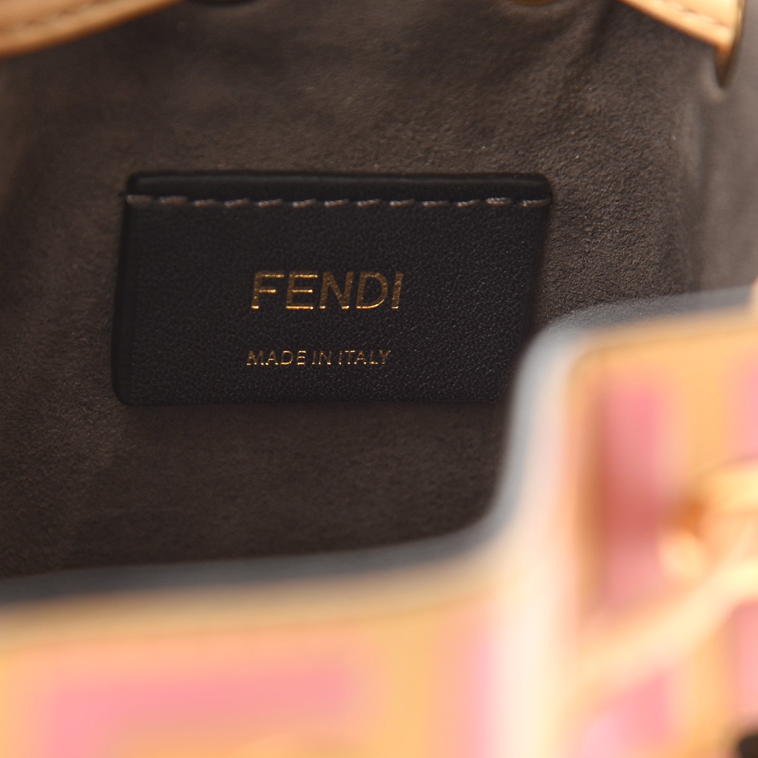 Fendi Vitello Liberty F is Fendi Bi-Color FF 1974 Embossed Mini Mon Tresor Bucket Bag Savana Lollypop 6 of 9