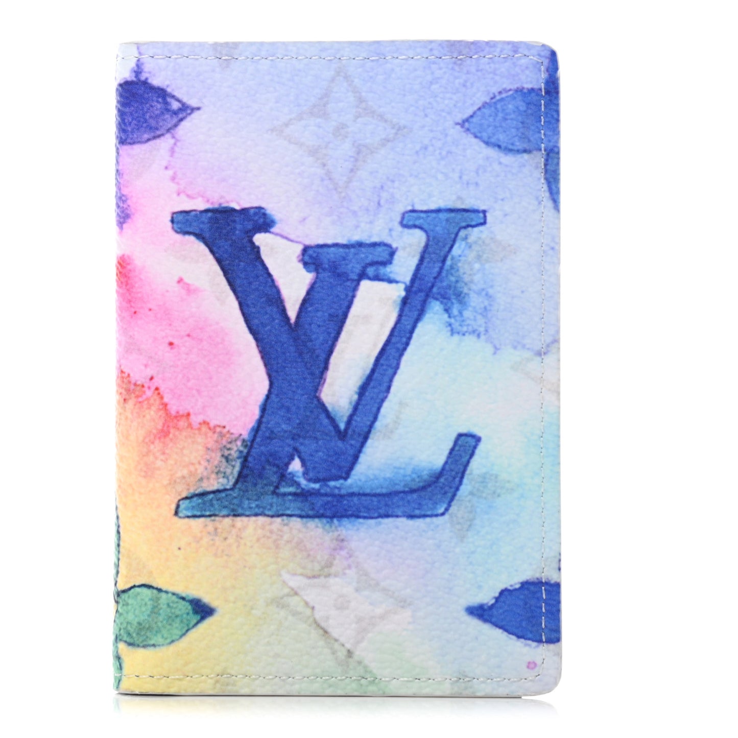 Monogram Watercolor Pocket Organizer NM Multicolor