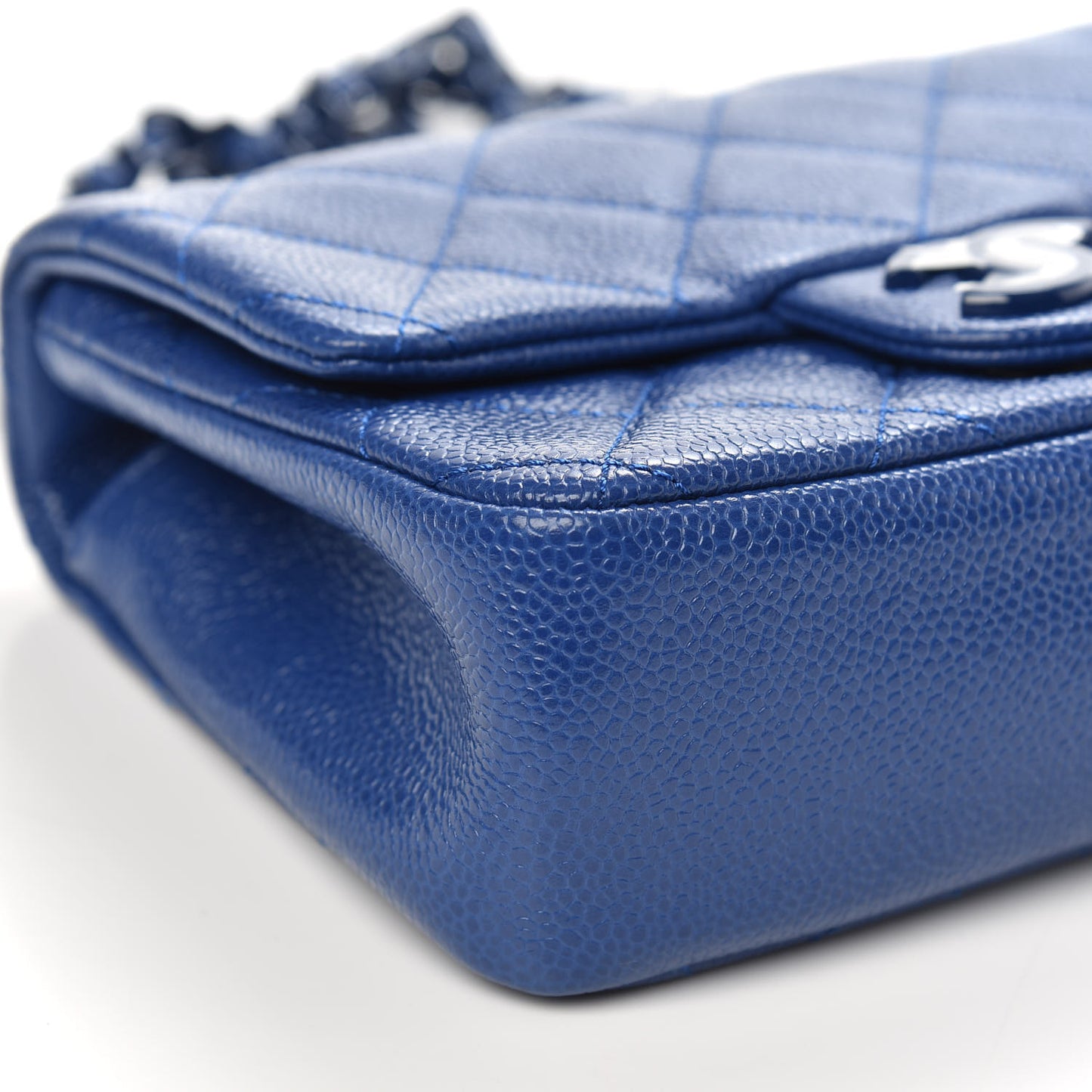 Caviar Quilted Incognito Mini Square Flap Dark Blue