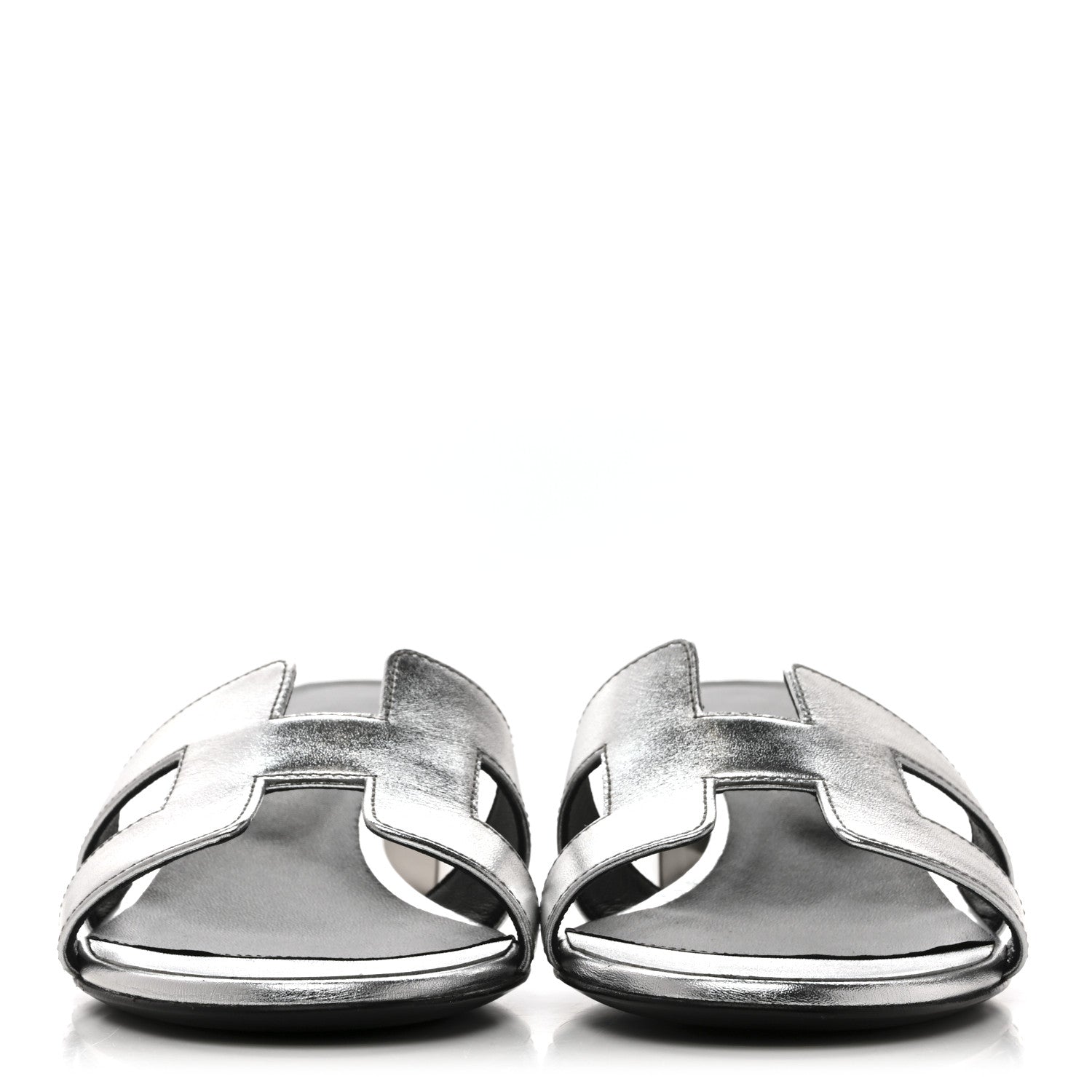 Hermes Metallic Nappa Oasis Sandals 39 Argent 3 of 9