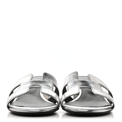 Hermes Metallic Nappa Oasis Sandals 39 Argent 3 of 9