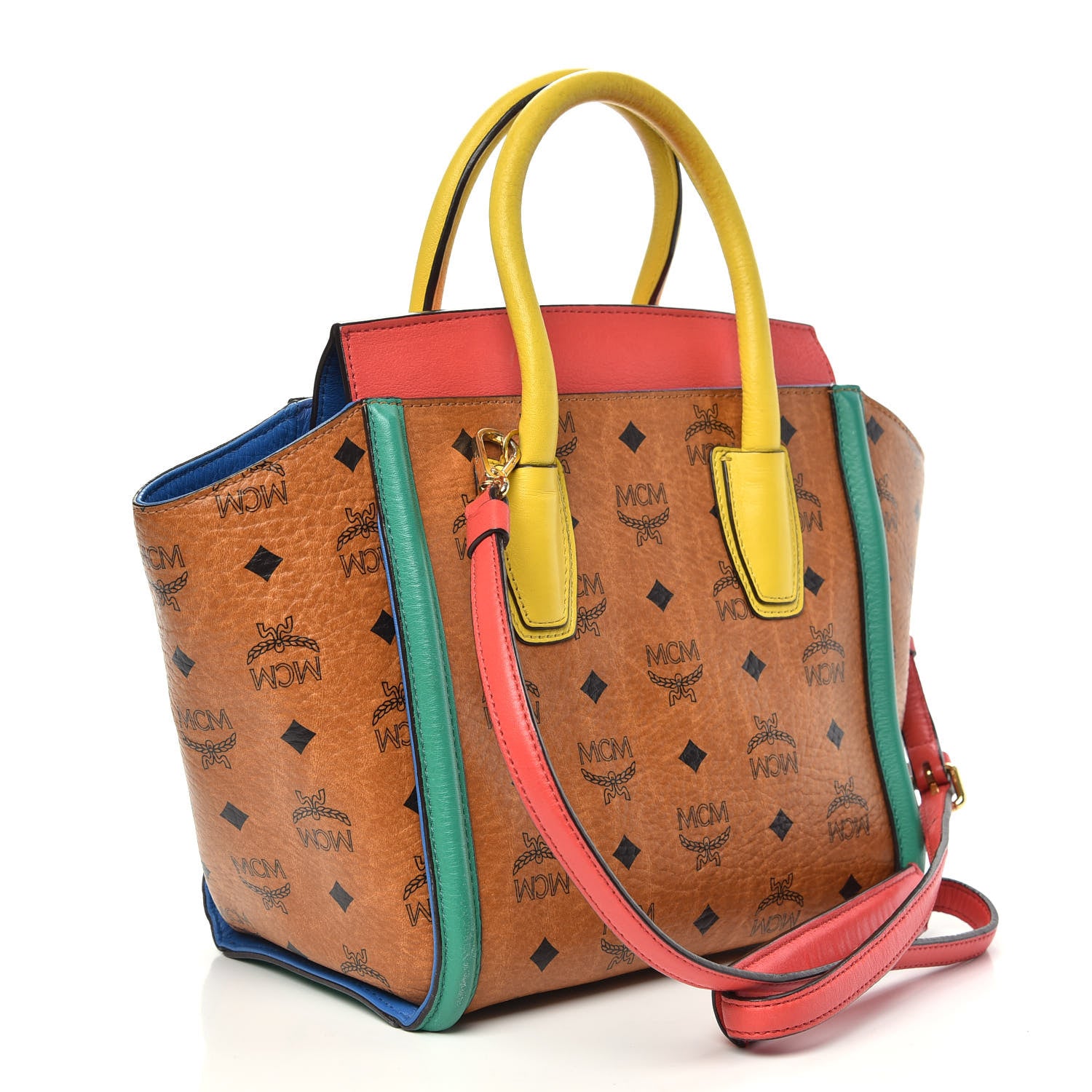 MCM Visetos Small Kathy Tote Cognac Multicolor 4 of 16