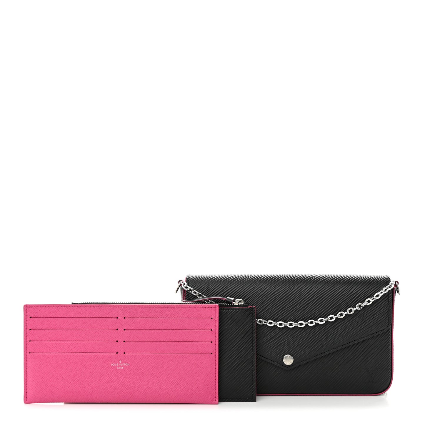 Epi Pochette Felicie Black Hot Pink