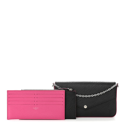 Louis Vuitton Epi Pochette Felicie Black Hot Pink 3 of 10