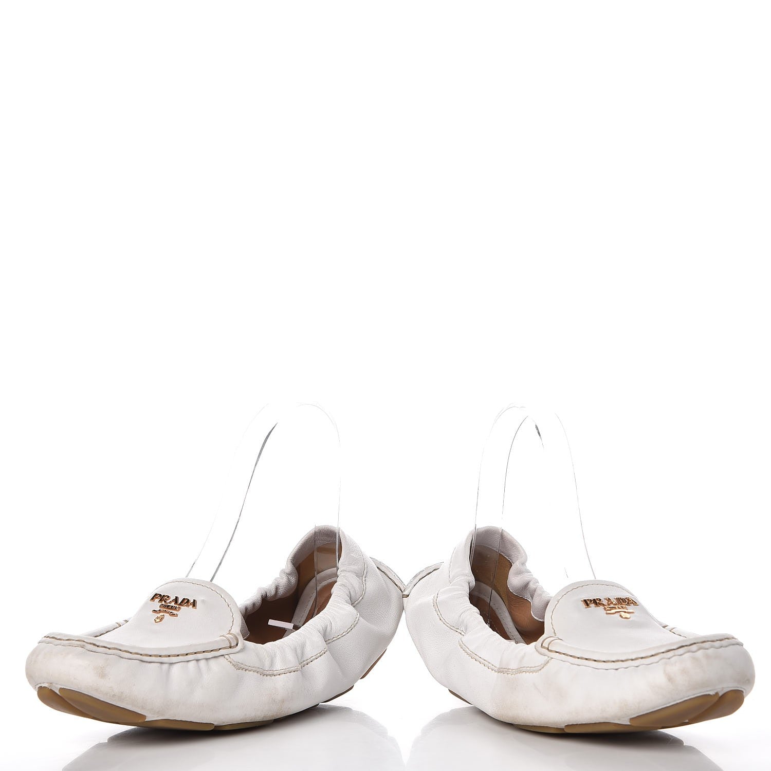 Prada Vitello Daino Logo Loafers 40 Talco 5 of 14