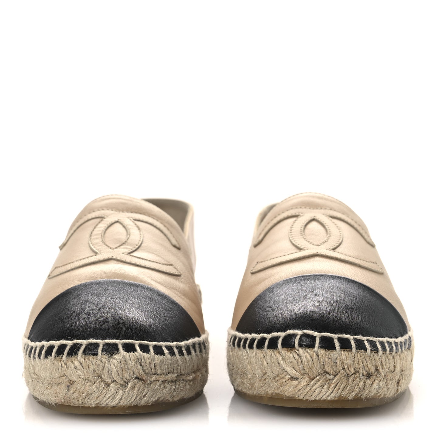 Lambskin CC Espadrilles 39 Beige Black