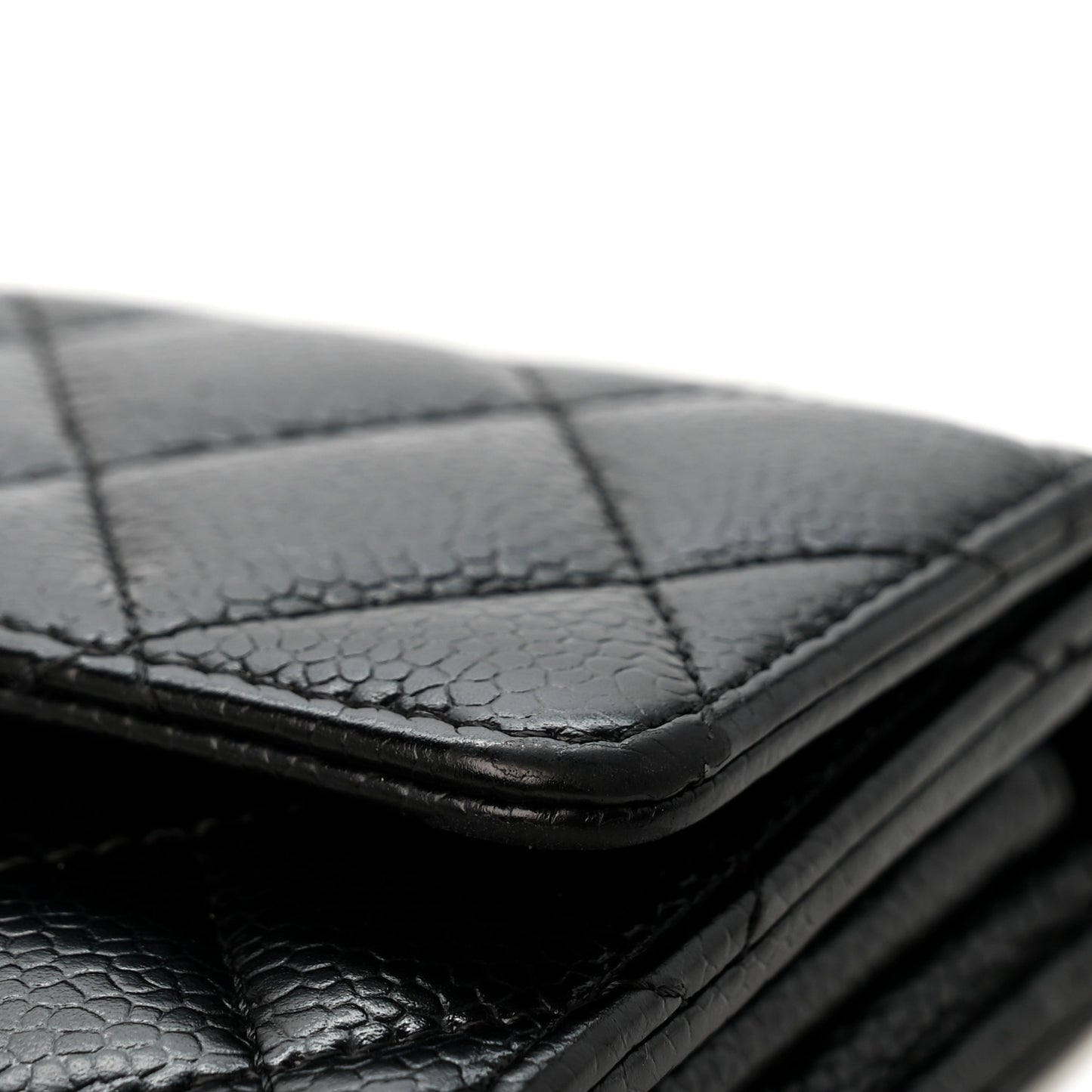 Caviar Quilted Large Flap Wallet Black