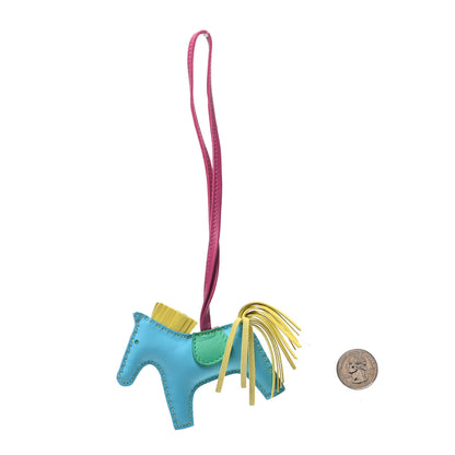 Hermes Milo Lambskin Grigri Rodeo Horse Bag Charm PM Bleu Electrique Bleu Azteque Soufre Menthe Rose Shocking Violet 2 of 4