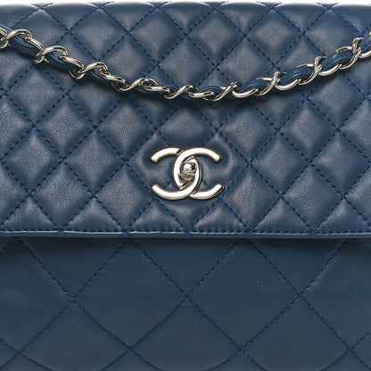 Chanel Calfskin Quilted In the Business Flap Dark Navy Blue 8 of 10