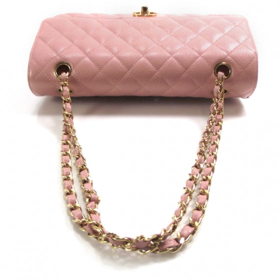 Caviar Medium Double Flap Pink