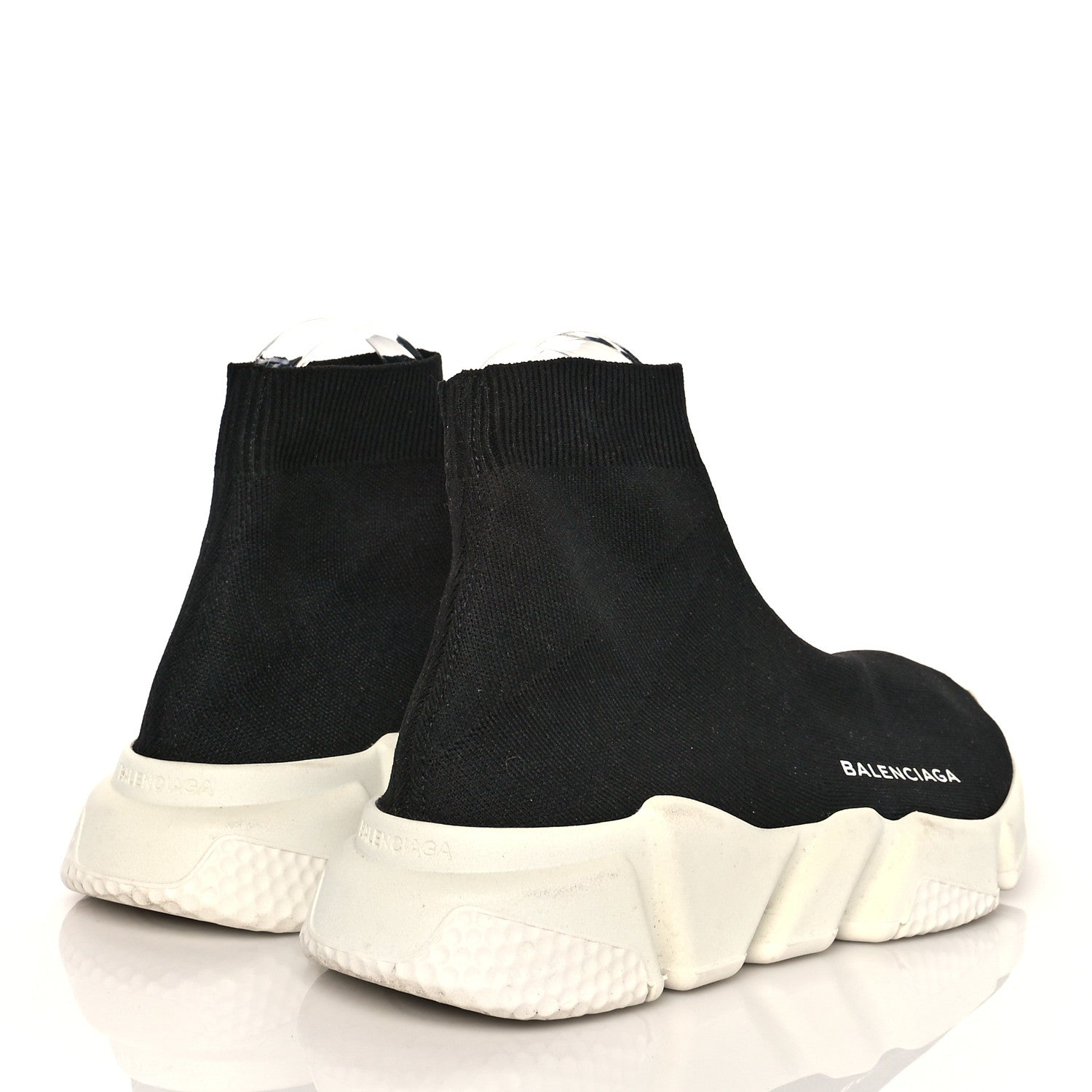 Balenciaga Neoprene Knit Womens Speed Sneakers 36 Black White 4 of 7