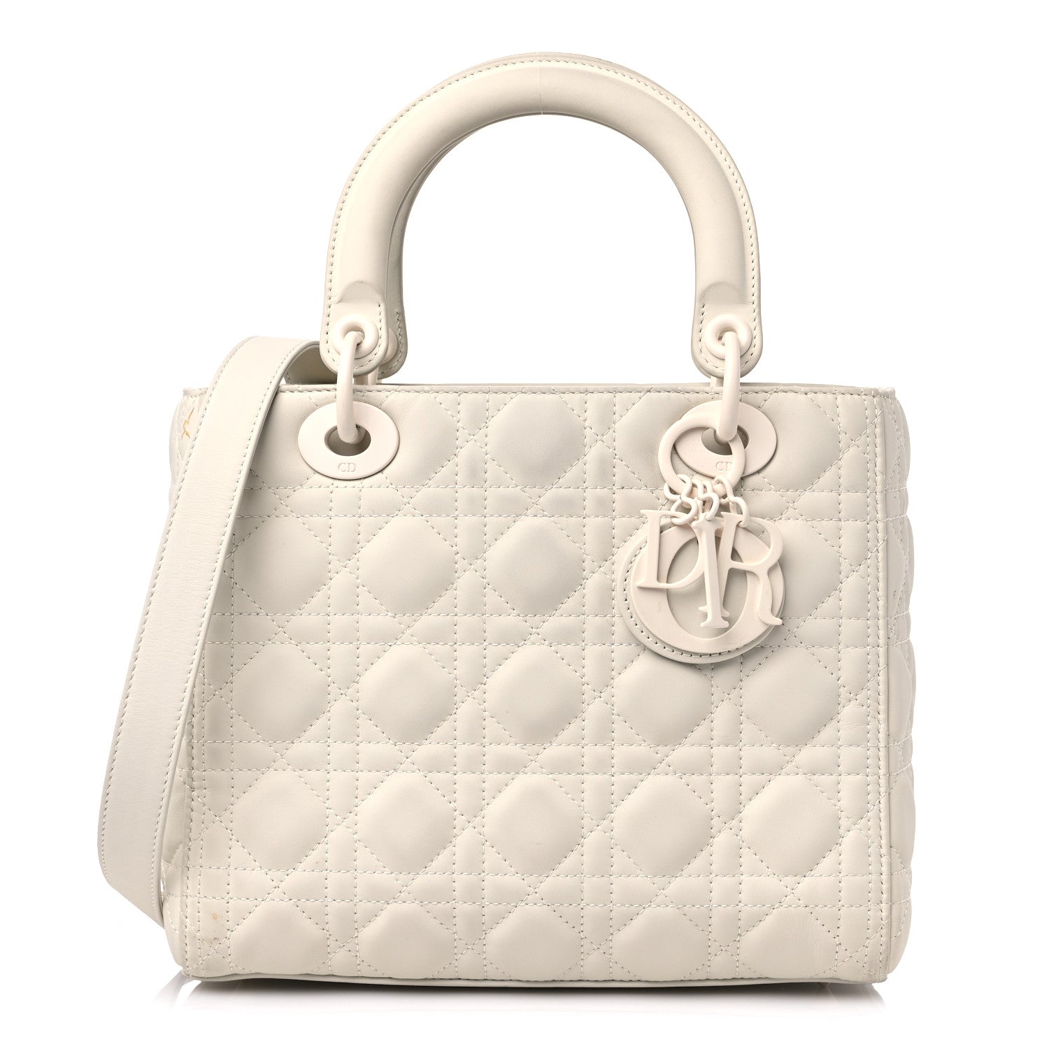 Christian Dior Ultra Matte Calfskin Cannage Medium Lady Dior Latte 1 of 20