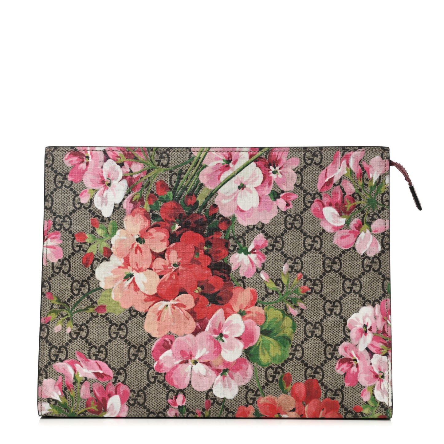 GG Supreme Monogram Blooms Large Cosmetic Case Beige Multicolor Dry Rose