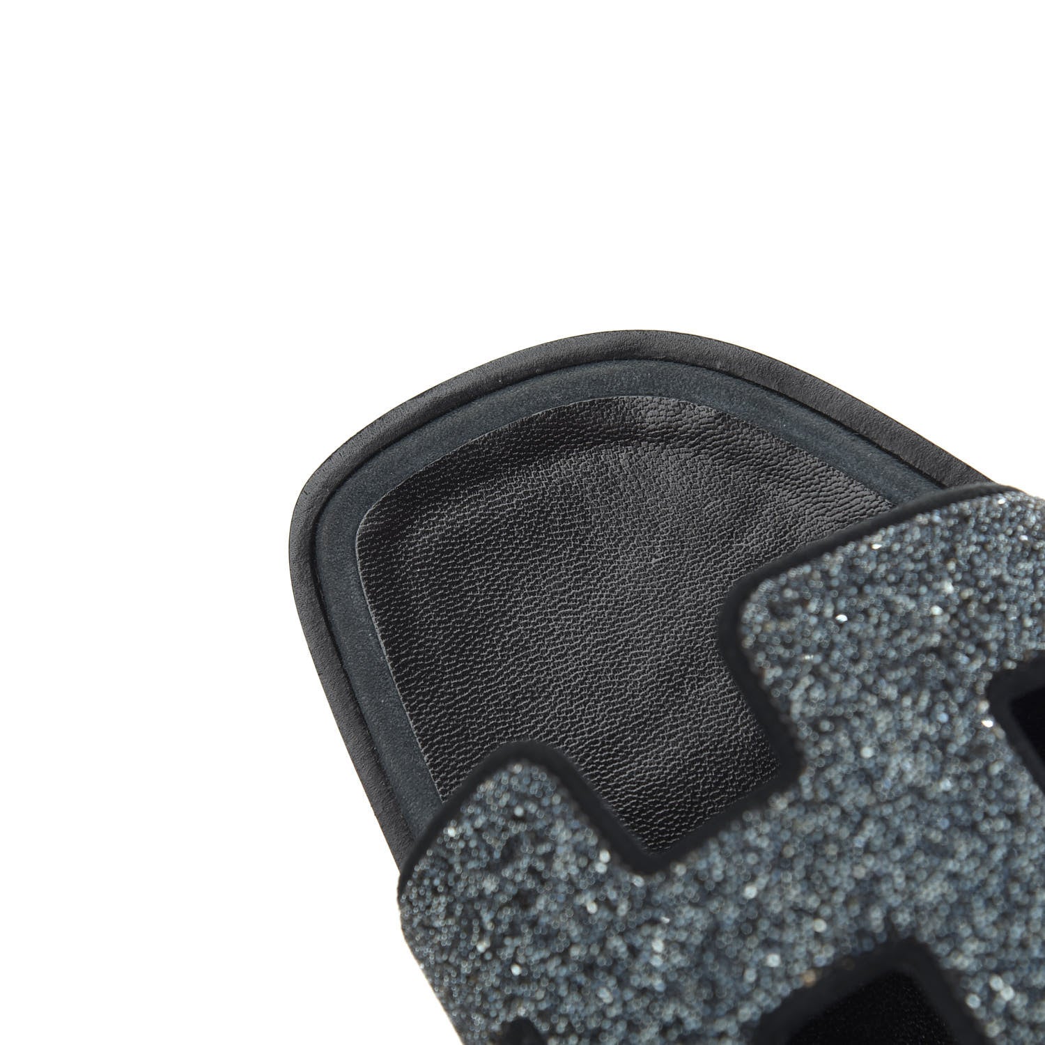 Hermes Suede Goatskin Crystal Oran Sandals 35.5 Bleu Gris 15 of 17