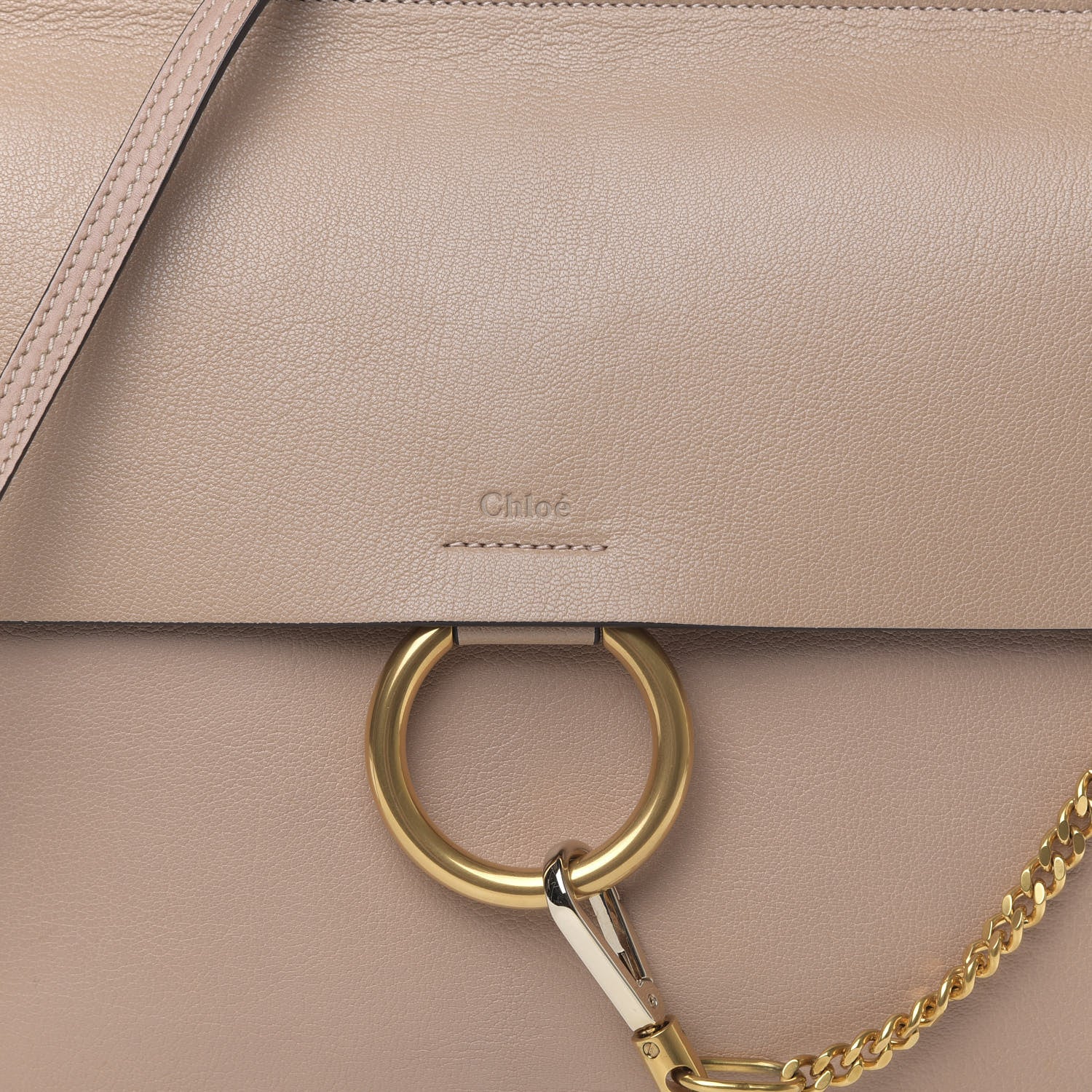 Chloe Calfskin Medium Faye Shoulder Bag Biscotti Beige 8 of 8