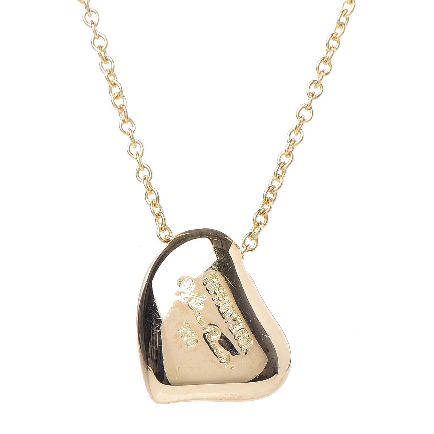 18K Yellow Gold 11mm Elsa Perretti Full Heart Pendant Necklace