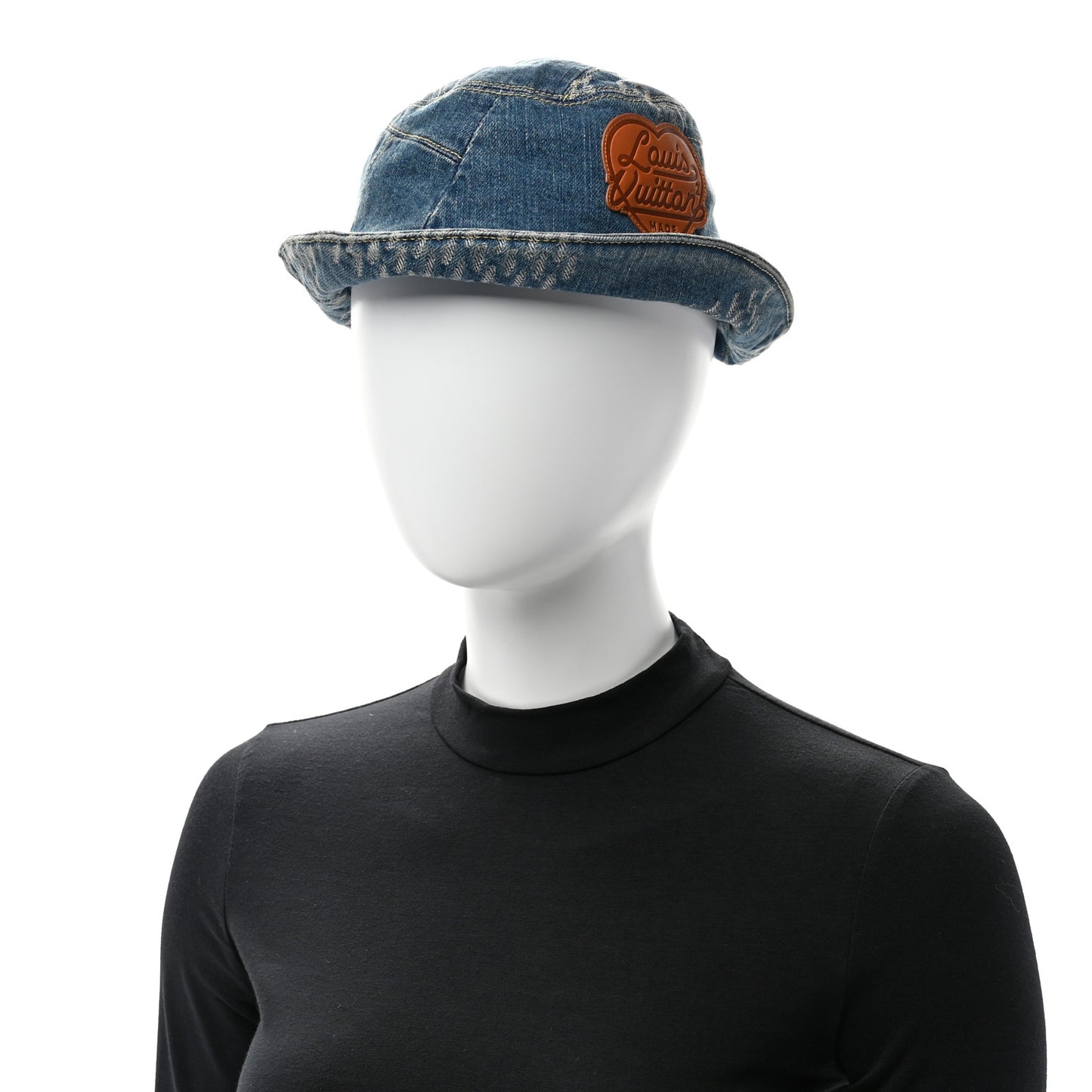 x NIGO Monogram Denim LV Made Bucket Hat M Blue
