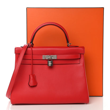 Hermes Evercolor Verso Kelly Retourne 32 Rouge De Coeur Rouge Piment 11 of 11