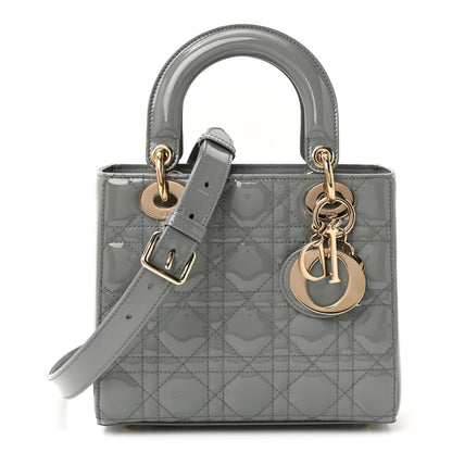 Christian Dior Patent Cannage Small Lady Dior Grey 1 of 9