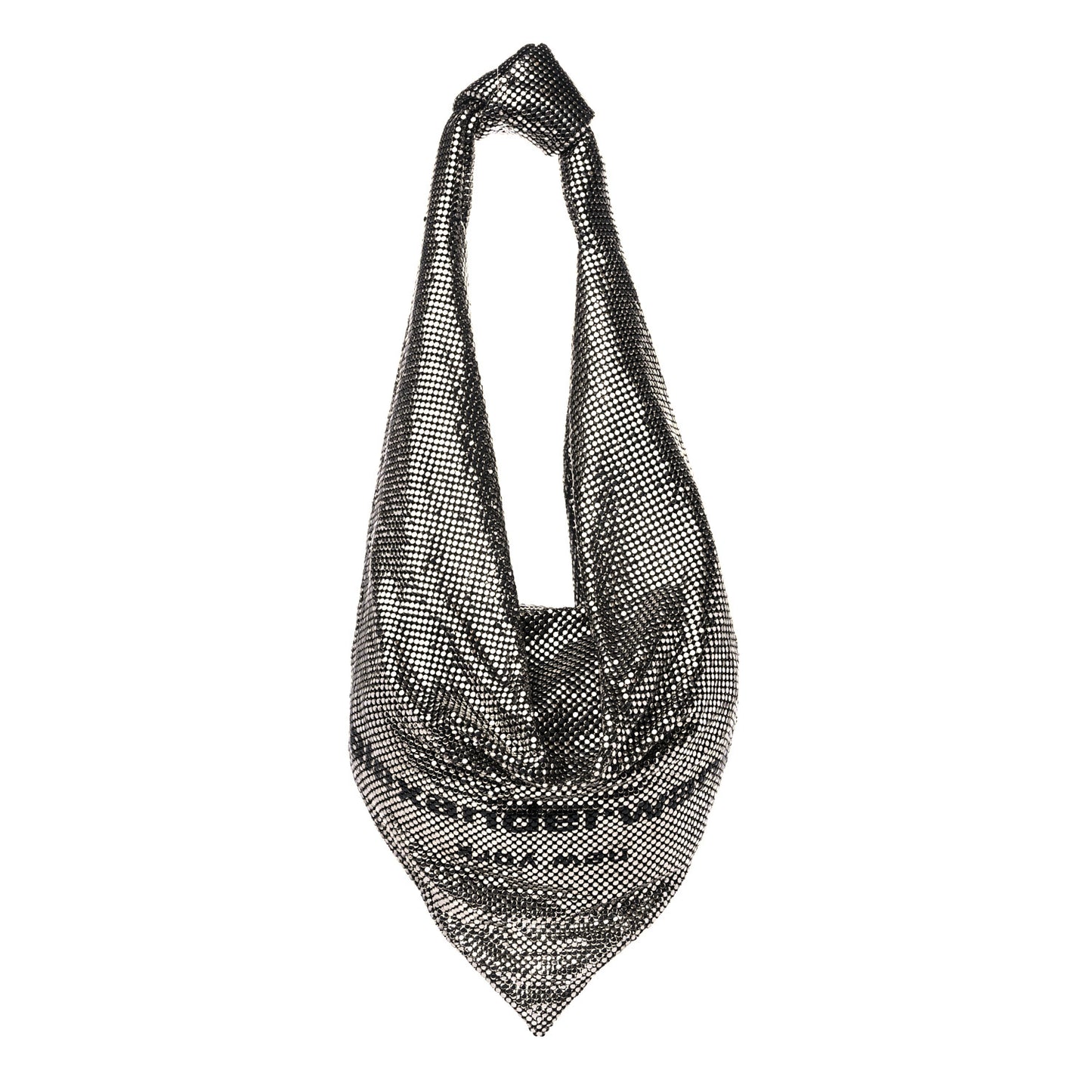 Chain Mesh Hobo Bag Silver Black