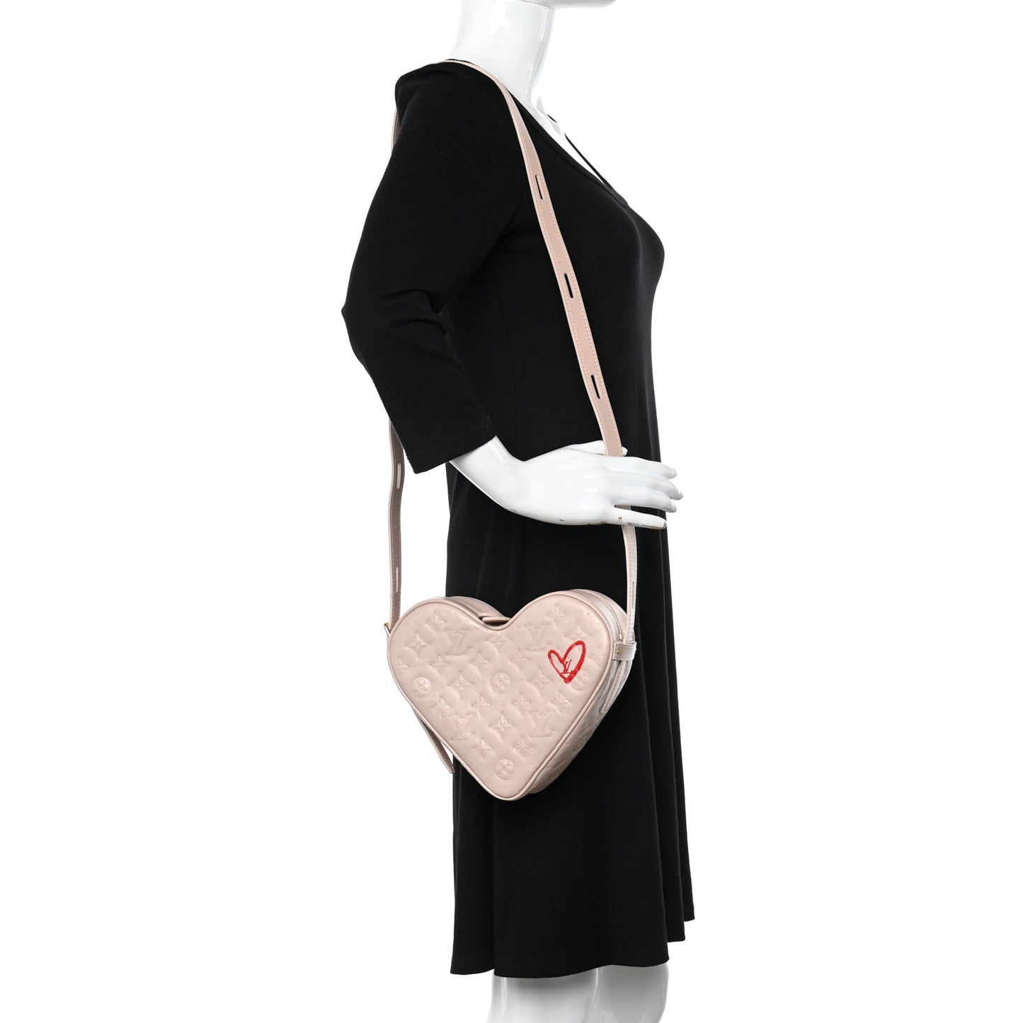 Lambskin Embossed Monogram Fall In Love Sac Coeur Light Pink