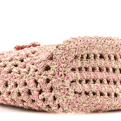 Chanel Mixed Fibers Calfskin Crochet Small Shopping Bag Beige Pink 9 of 9