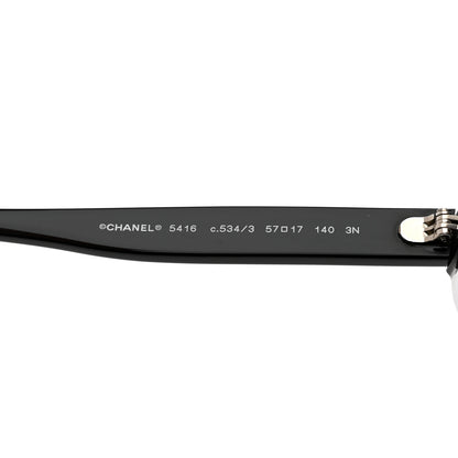 Chanel Acetate Oval Sunglasses 5416 Black Beige 5 of 7