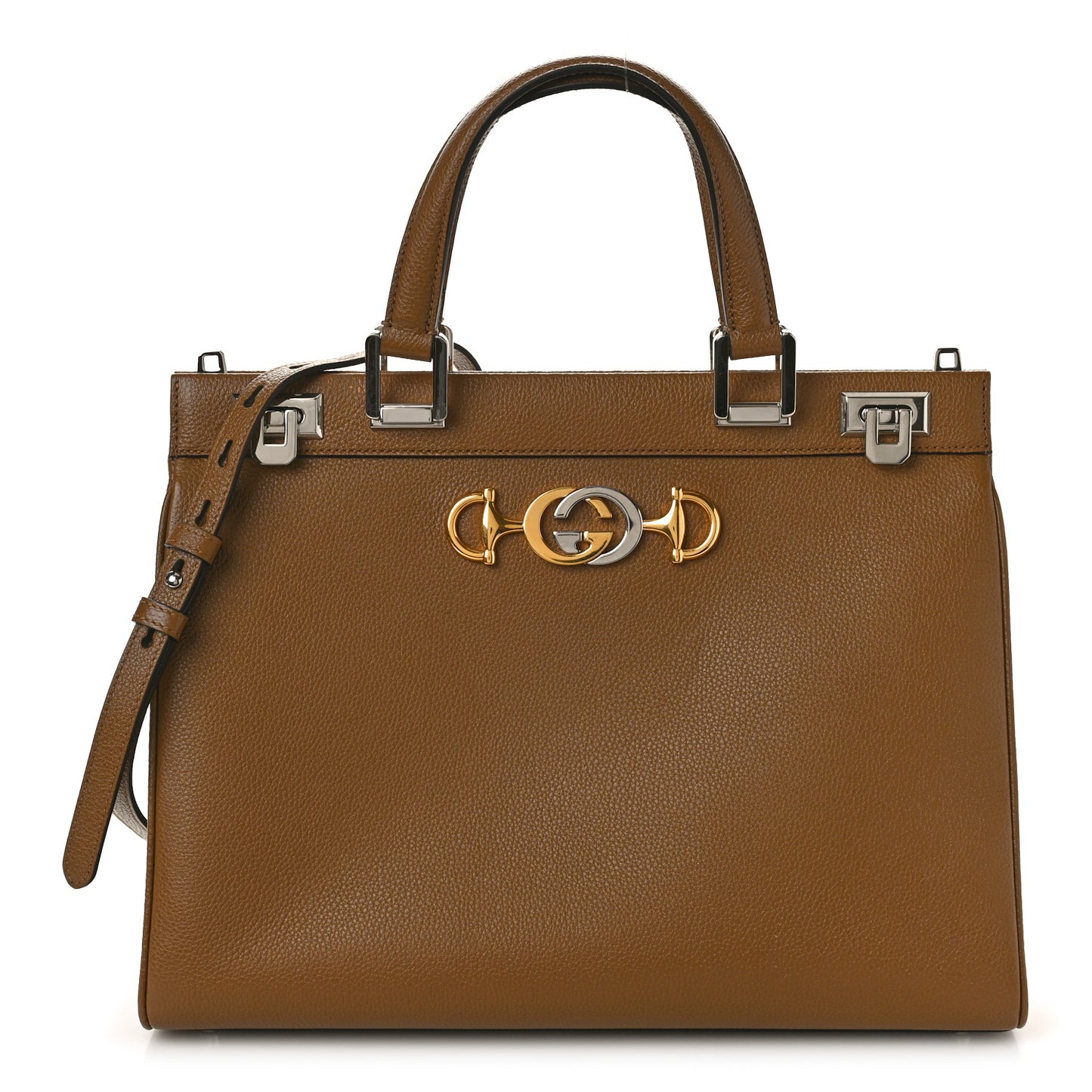 Grainy Calfskin Medium Zumi Top Handle Bag Friky Taupe