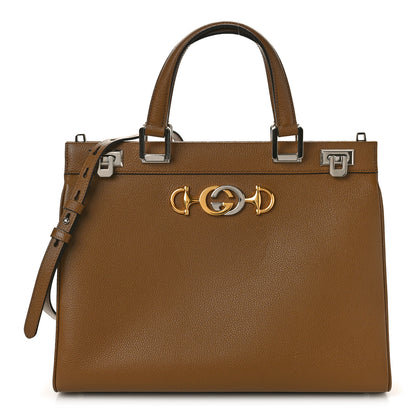 Gucci Grainy Calfskin Medium Zumi Top Handle Bag Friky Taupe 1 of 12
