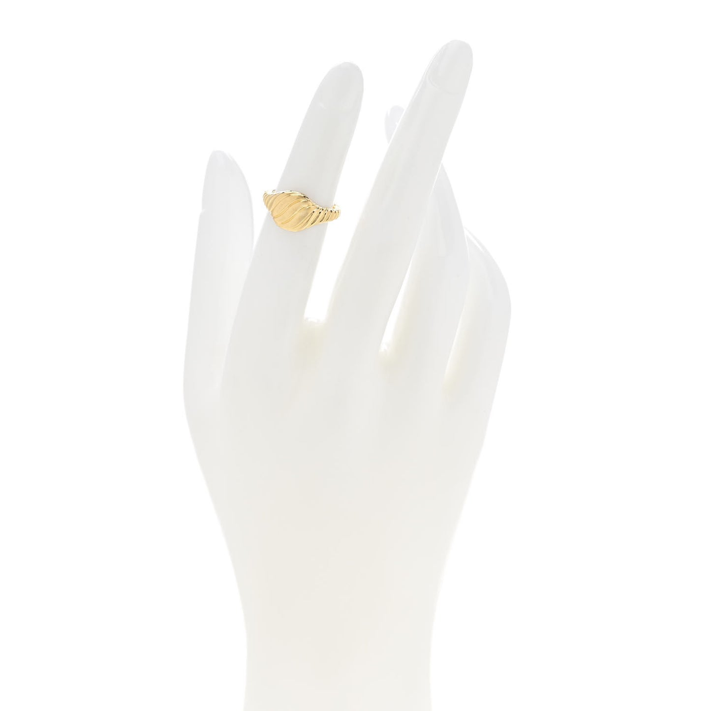 18K Yellow Gold Sculpted Cable Pinky Ring 47 4