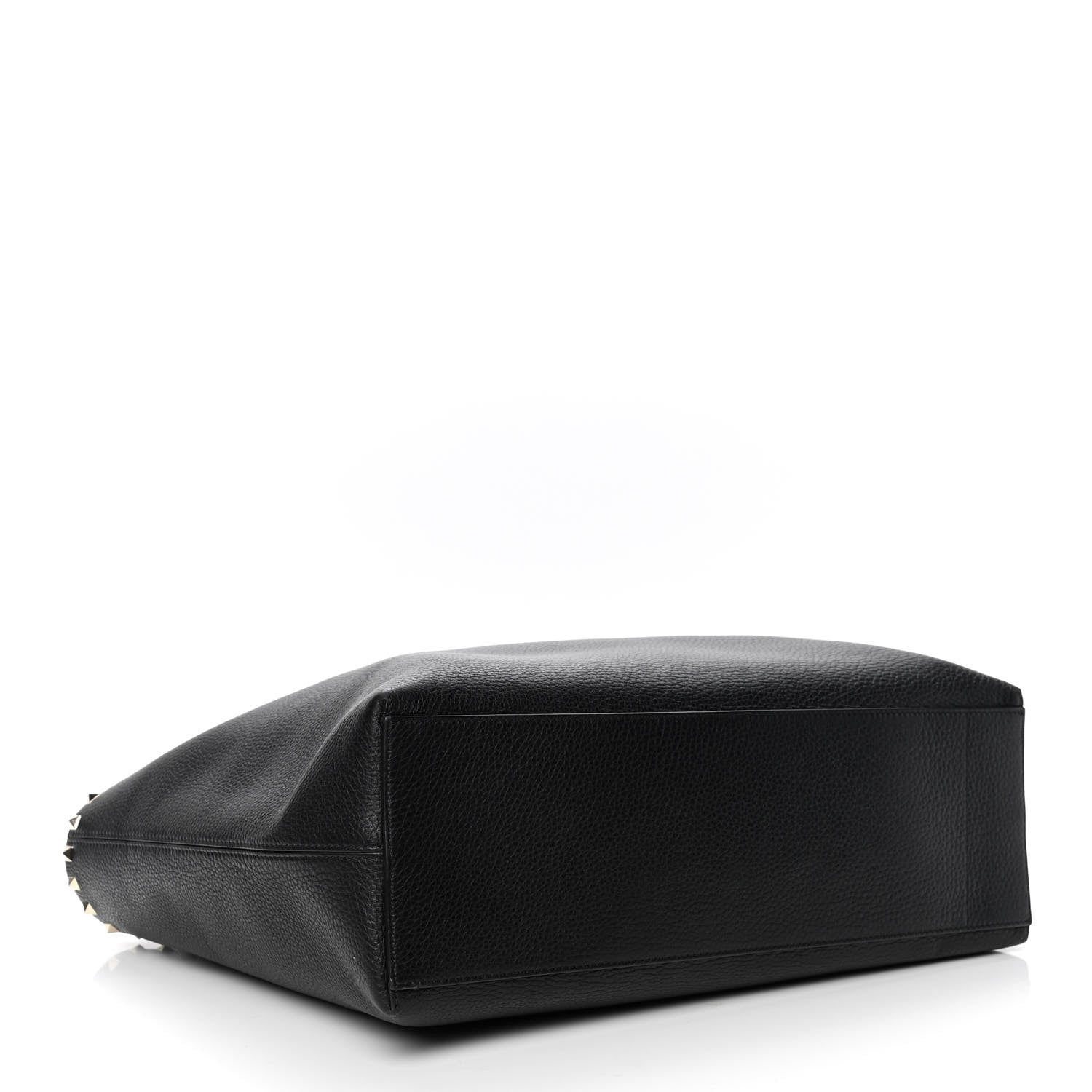 Valentino Garavani Grained Calfskin Rockstud Shoulder Tote Black 3 of 4