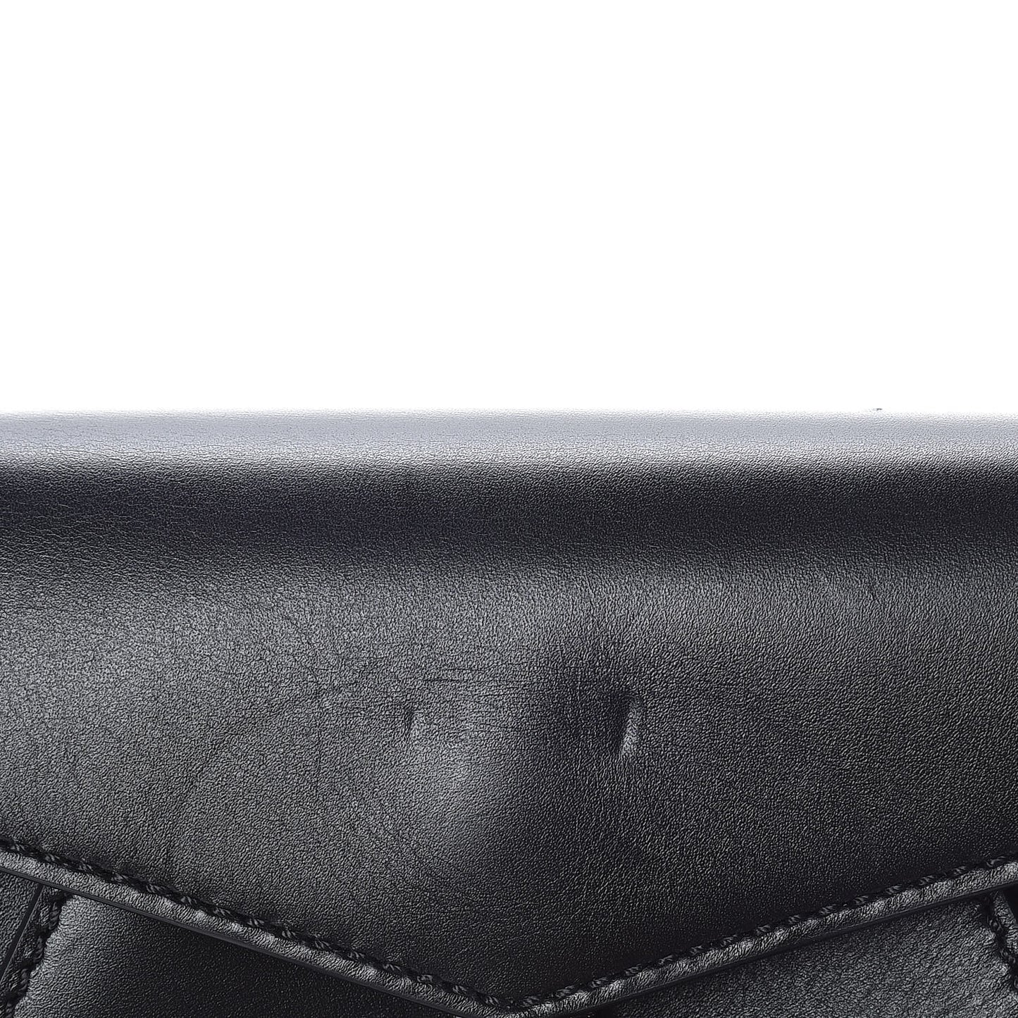 Calfskin V Rivet Chain Clutch Black