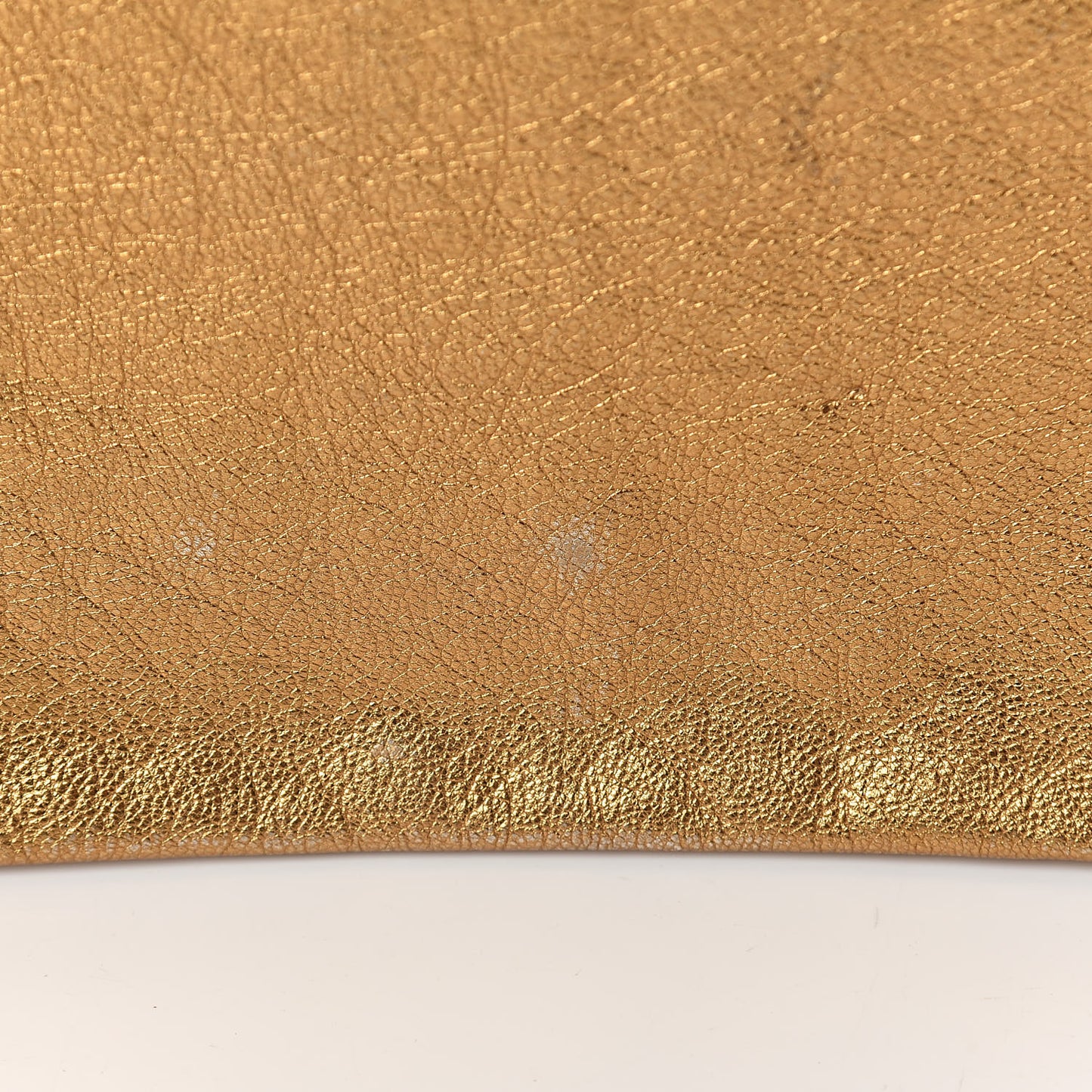 Metallic Calfskin Flap Clutch Gold