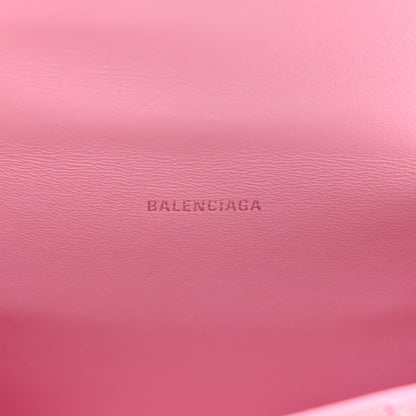 Balenciaga Shiny Box Calfskin Tonal B Hourglass Top Handle Bag XS Candy Pink 6 of 10