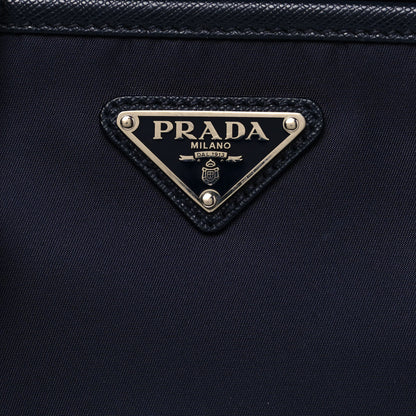 Prada Tessuto Nylon Saffiano Flat Messenger Bag Blue 7 of 11