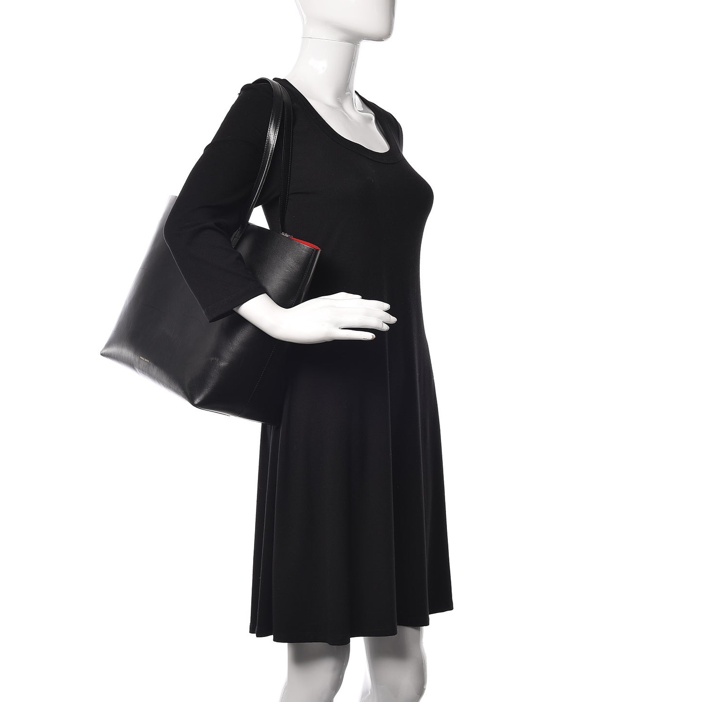 Smooth Calfskin Large Shopping Tote Black