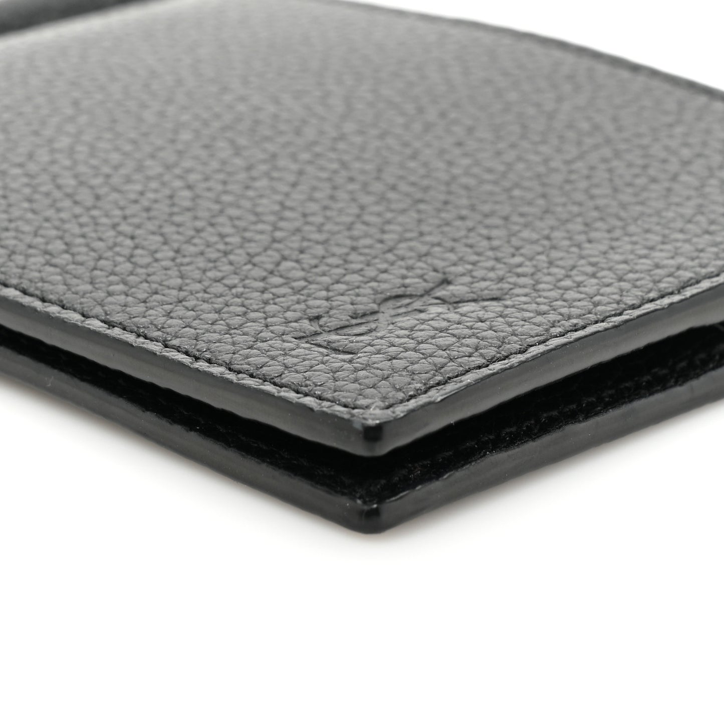 Grained Calfskin Cassandre Shadow Bill Clip Wallet Black