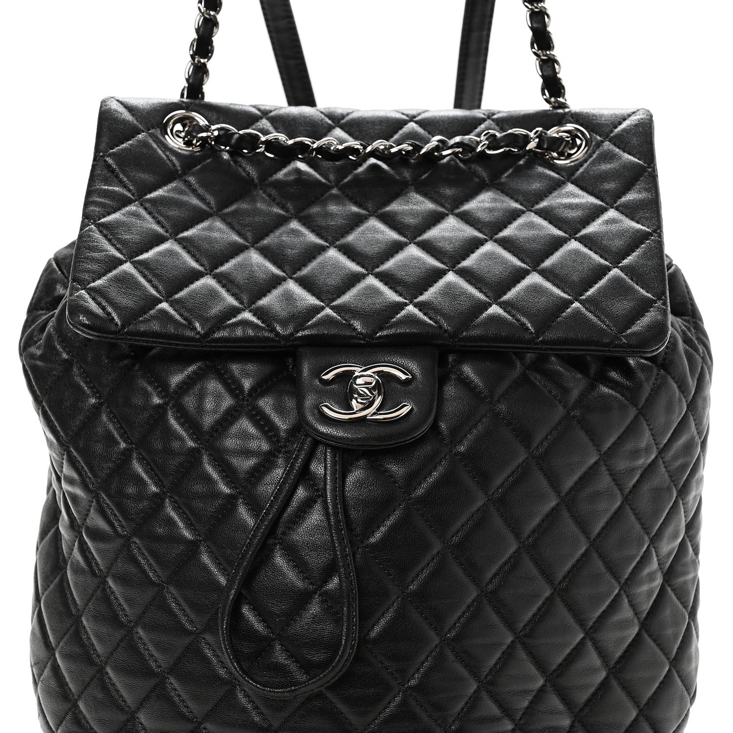 Lambskin Quilted Large Urban Spirit Backpack Black