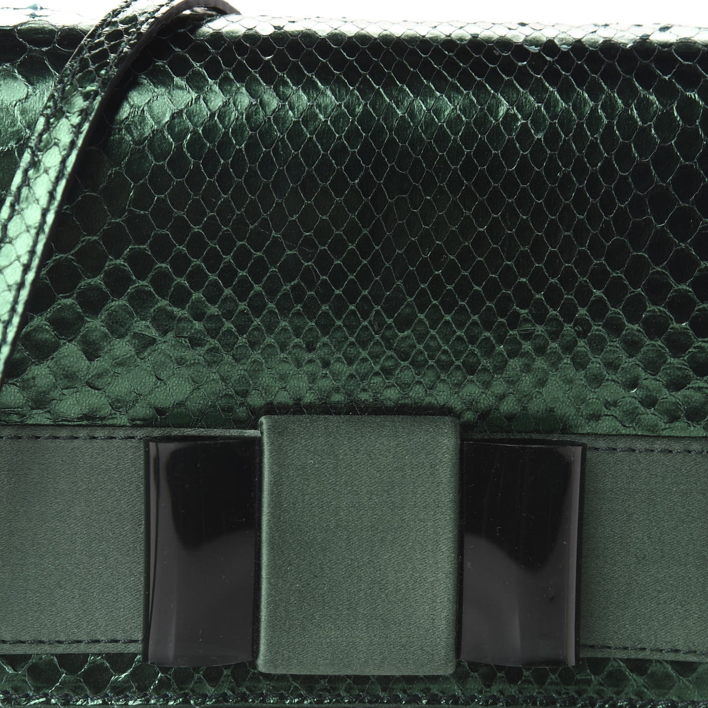 Metallic Snakeskin Mini Berkeley Crossbody Dark Green