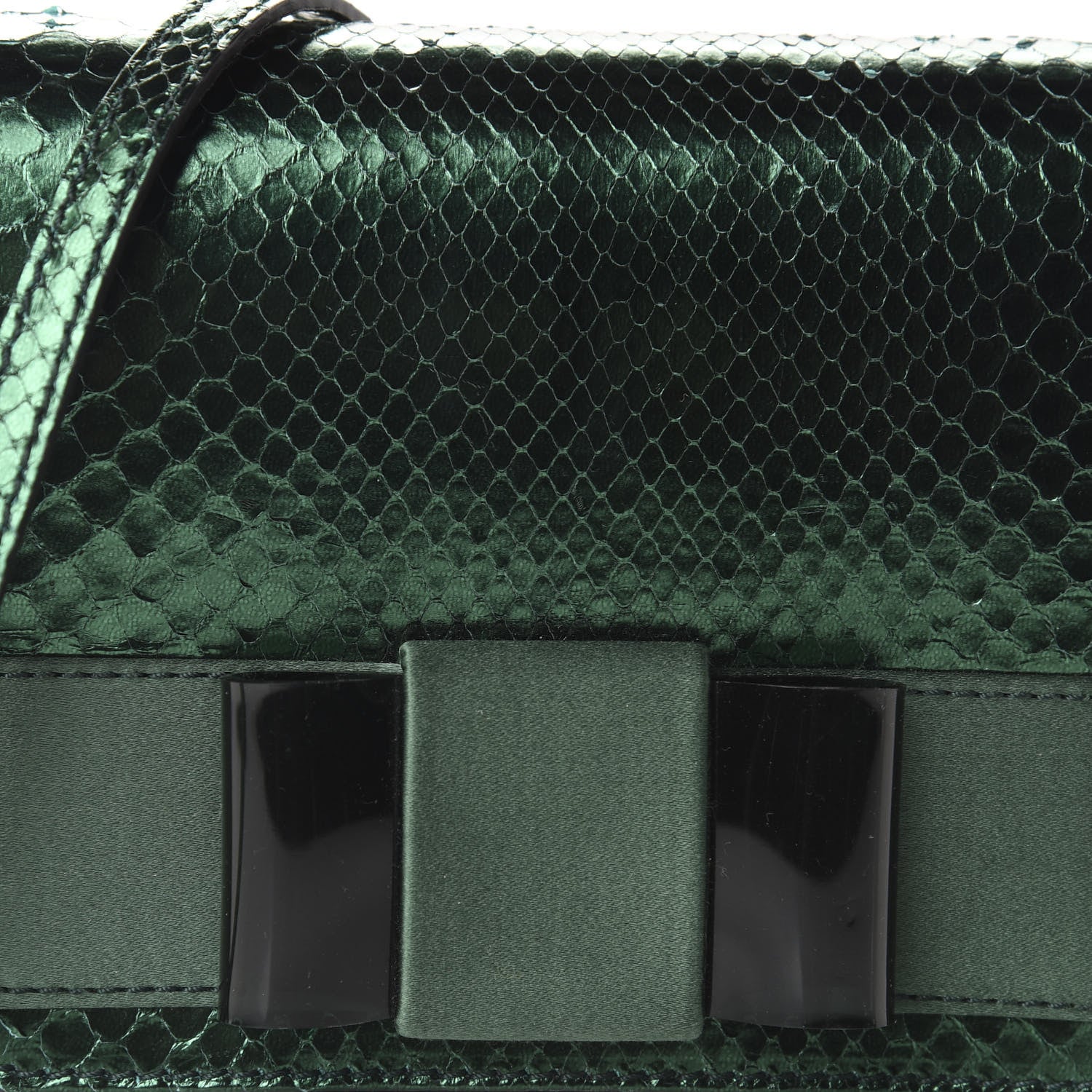Burberry Metallic Snakeskin Mini Berkeley Crossbody Dark Green 9 of 10