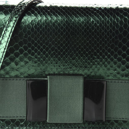 Burberry Metallic Snakeskin Mini Berkeley Crossbody Dark Green 9 of 10