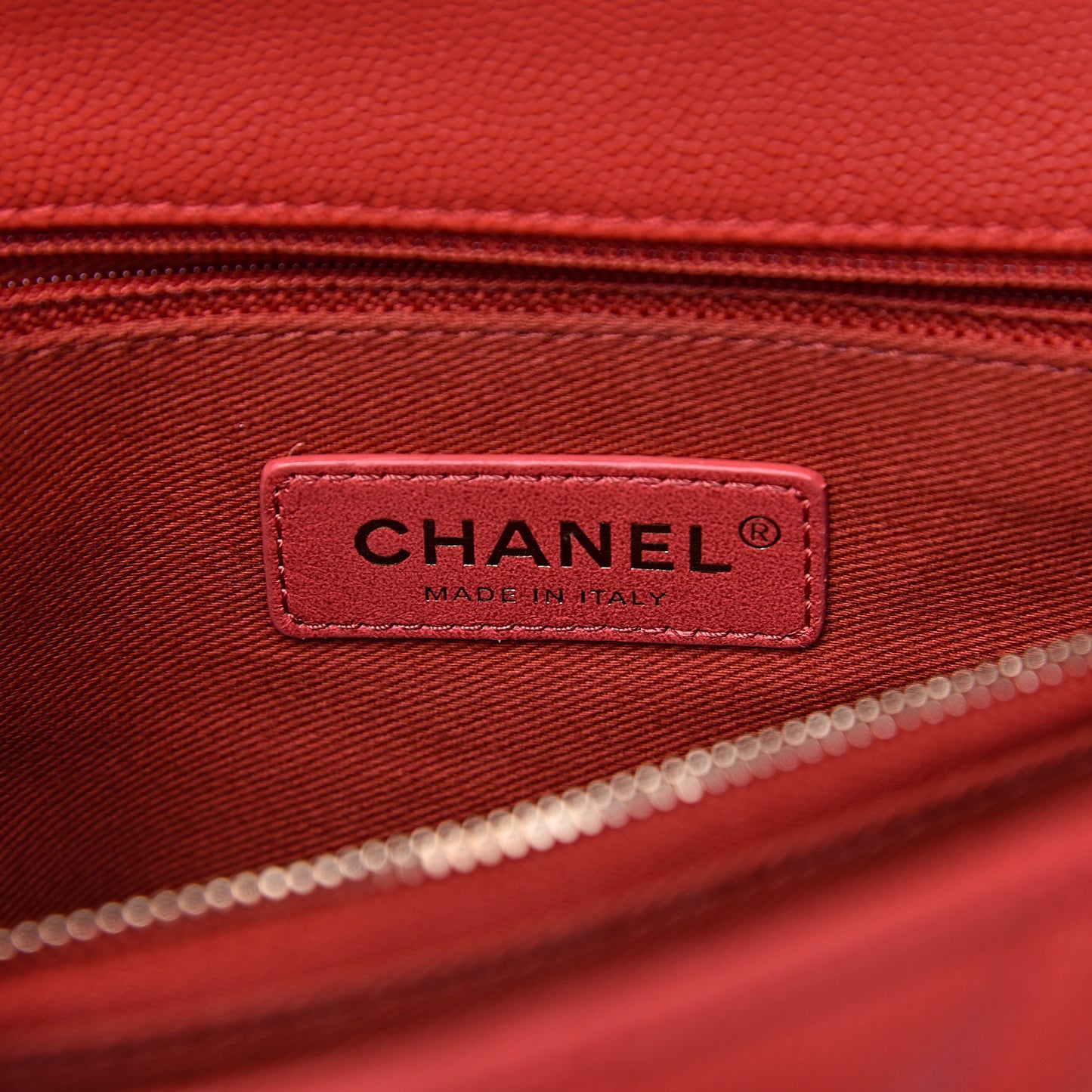 Caviar Quilted Small Coco Handle Flap Red