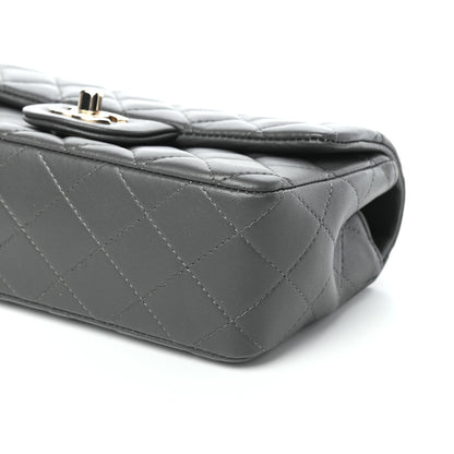 Chanel Lambskin Quilted Mini Rectangular Flap Grey 9 of 10
