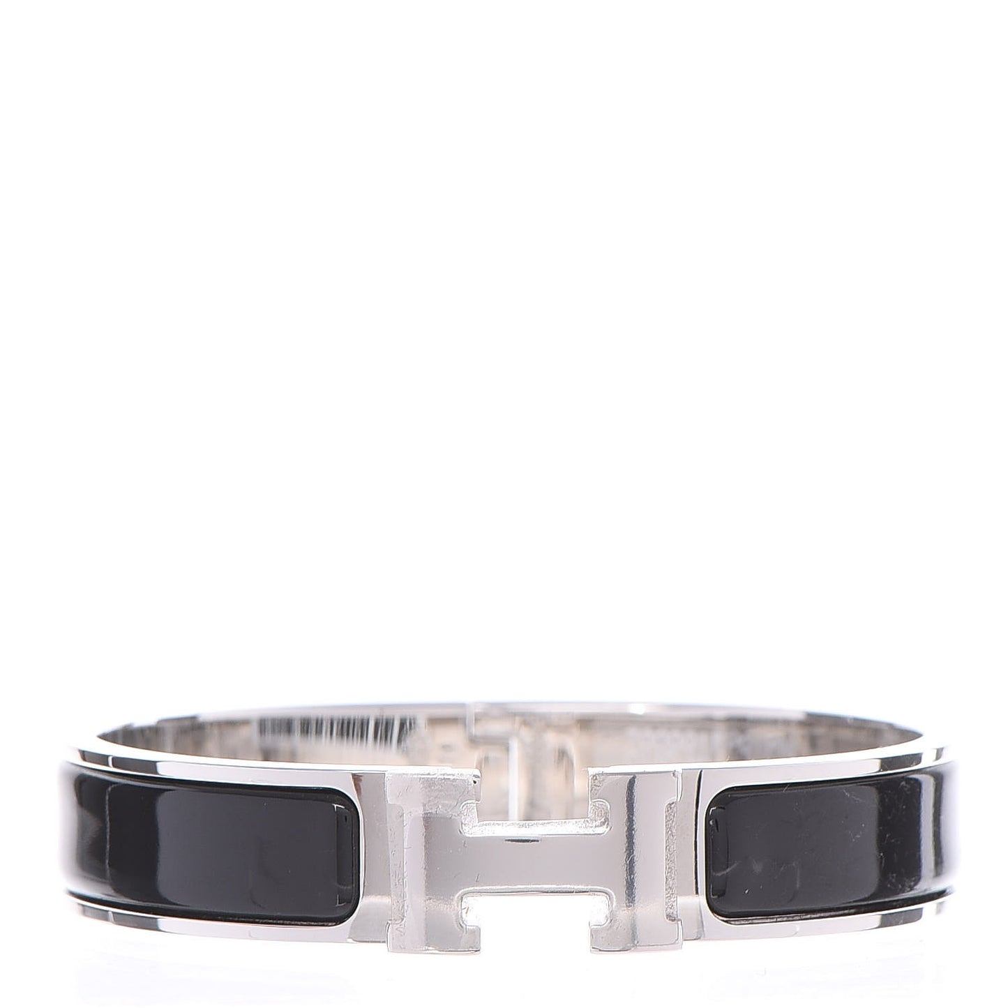 Enamel Narrow Clic Clac H Bracelet PM Black