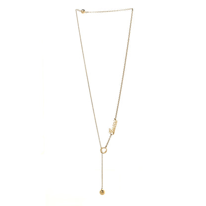 Gucci Metal Logo Lariat Necklace Gold 3 of 5