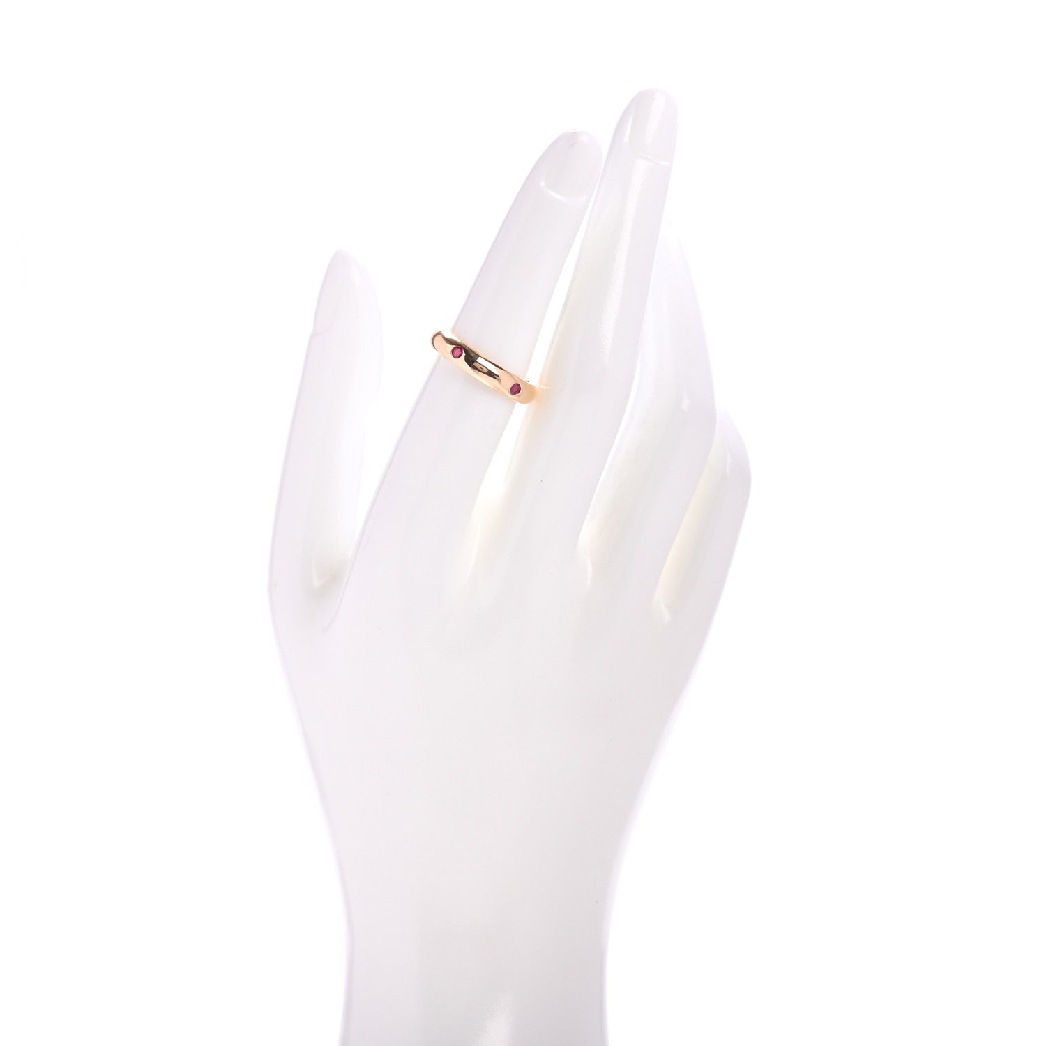 Cartier 18K Yellow Gold Ruby Stella Band Ring 53 6.5 2 of 4