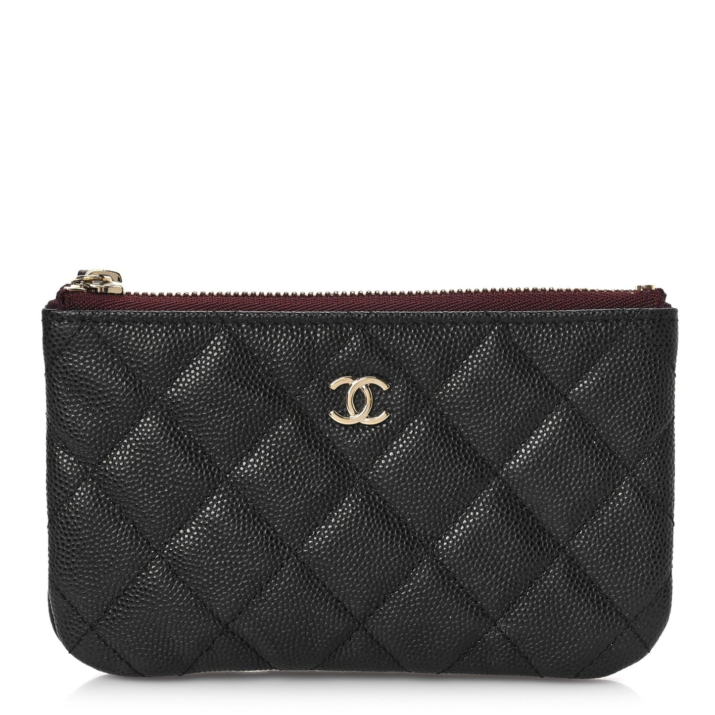 Caviar Quilted Small Cosmetic Case Black