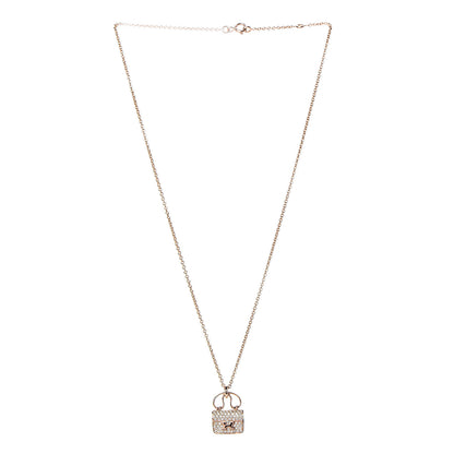 Hermes 18K Rose Gold Diamond Constance Amulette Pendant Necklace 3 of 7
